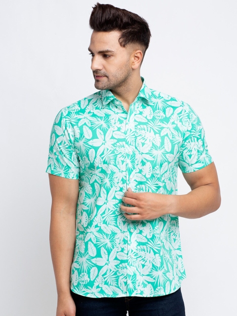 

Ennoble Men Blue & White Slim Fit Printed Casual Shirt