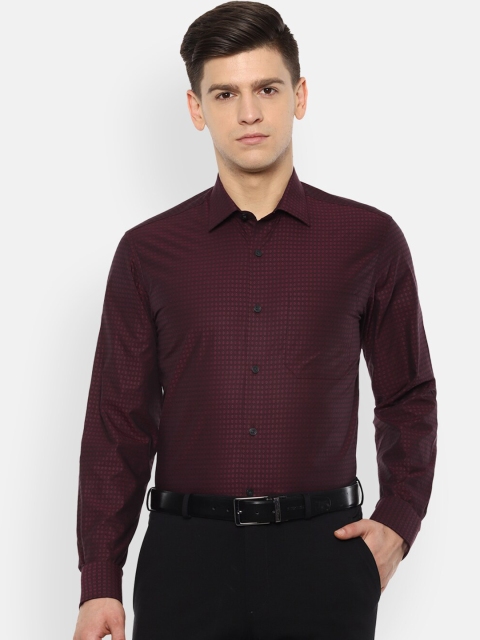 

Louis Philippe Men Maroon Slim Fit Checked Pure Cotton Casual Shirt
