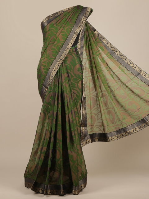 

Pothys Green Woven Design Poly Chiffon Saree