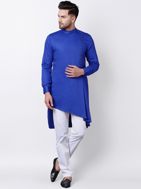 

I Know Men Blue Indigo Asymmetric Kurta