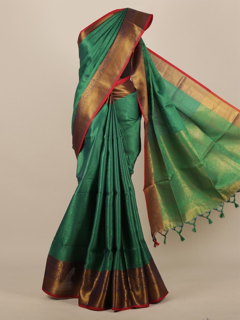 

Pothys Green Woven Design Jute Silk Saree