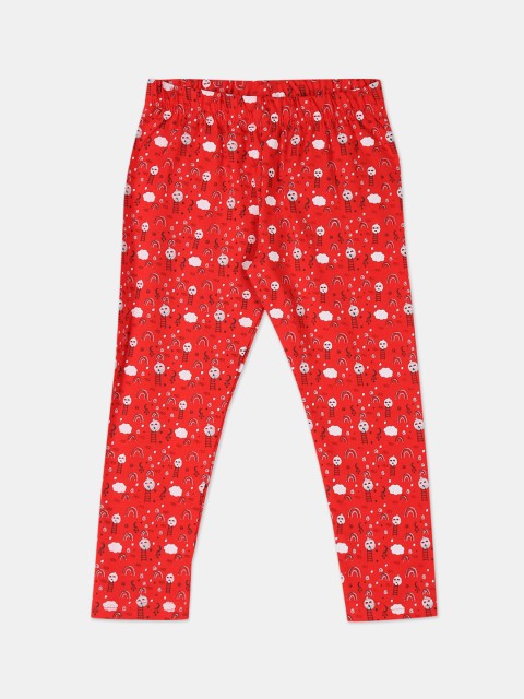 

Donuts Infant Girls Red & White Printed Leggings