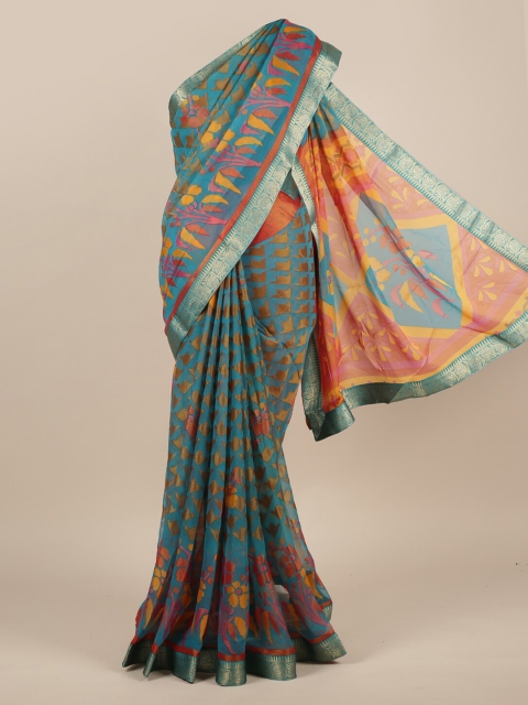 

Pothys Blue Printed Poly Chiffon Saree