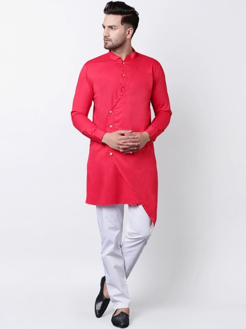 

I Know Men Red Mandarin Collar Kurta