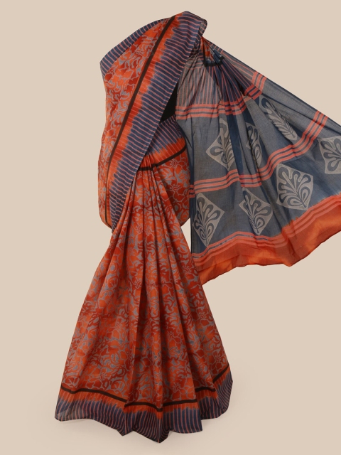 

Pothys Orange Printed Pure Cotton Saree