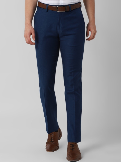 

Peter England Men Navy Blue Slim Fit Solid Formal Trousers