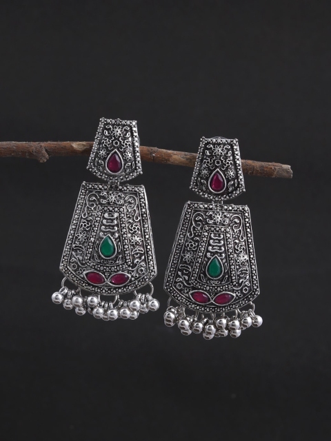 

Silvermerc Designs Silver-Toned Contemporary Drop Earrings