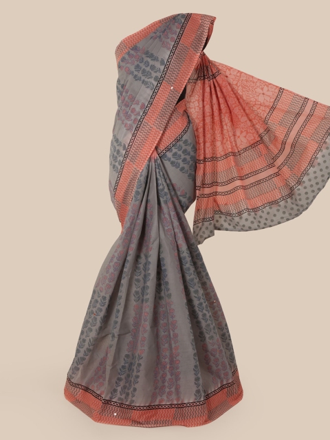 

Pothys Grey Printed Pure Cotton Saree