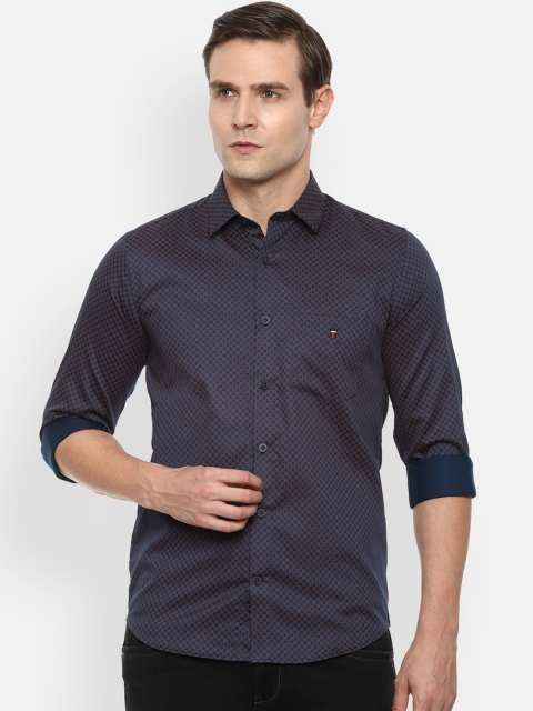 

Louis Philippe Sport Men Navy Blue Slim Fit Printed Casual Cotton Shirt