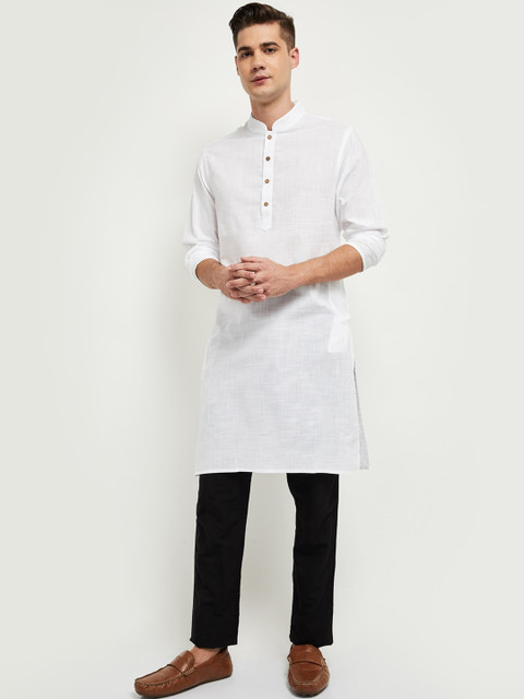 

max Men White Cotton Kurta