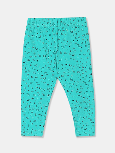 

Donuts Infant Girls Blue & Black Printed Ankle-Length Cotton-Stretch Blend Leggings