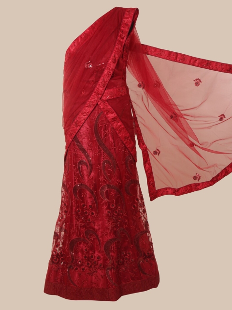 

Pothys Maroon Embroidered Net Saree