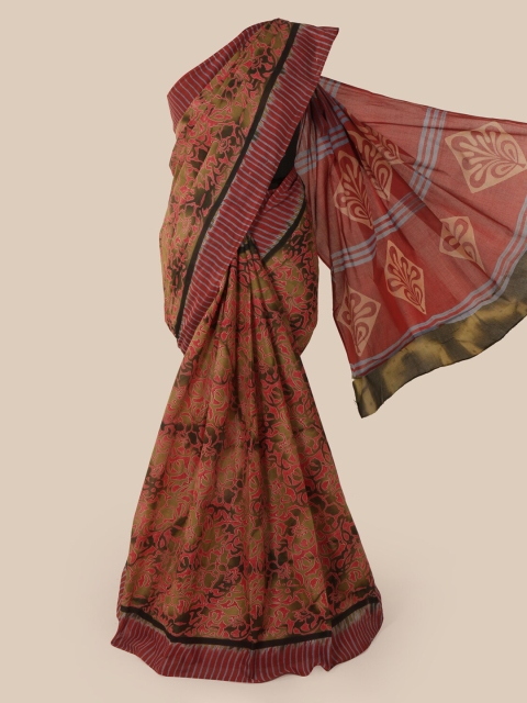 

Pothys Olive Green Printed Pure Cotton Saree