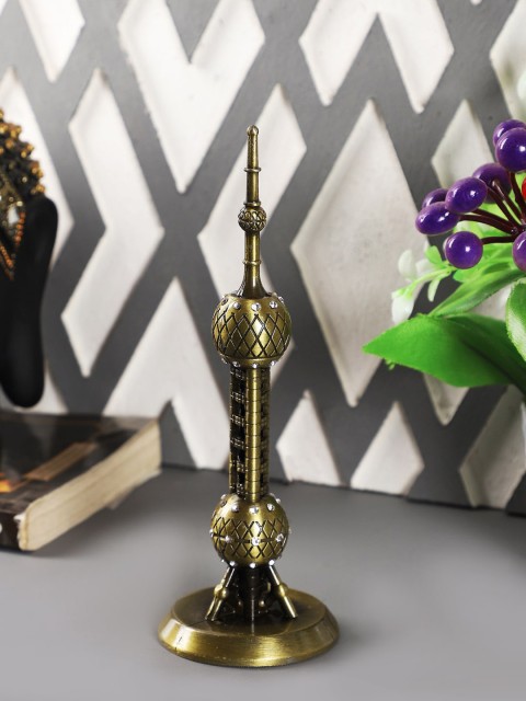 

EXIM DECOR Metallic Oriental Pearl Tower Miniature Showpiece
