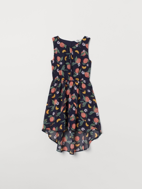 

H&M Girls Blue Patterned Chiffon Dress