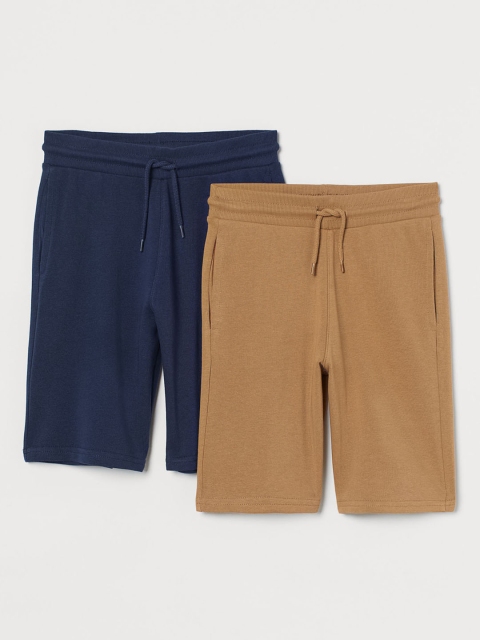 

H&M Boys Navy Blue & Beige 2-Pack Sweatshirt Shorts