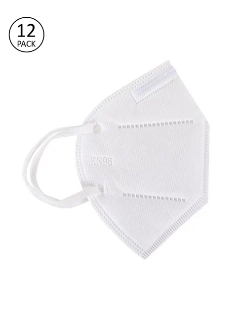 

OOMPH Unisex Pack Of 12 5-Ply Reusable Anti-Pollution KN95 Face Masks, White