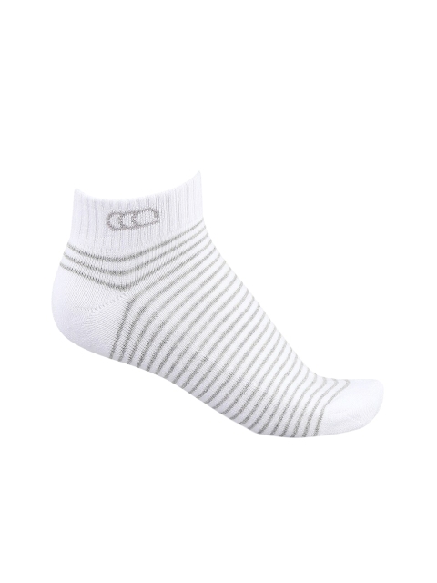 

Ajile by Pantaloons Men White & Grey Striped Ankle-Length Socks
