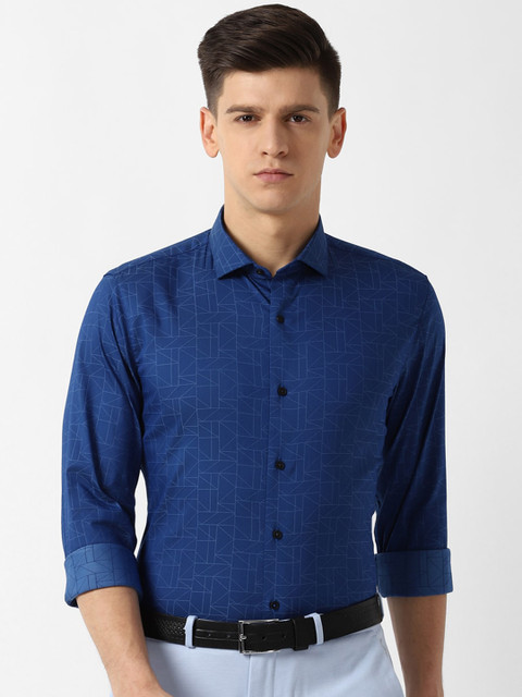 

Louis Philippe Sport Men Blue Slim Fit Printed Casual Cotton Shirt