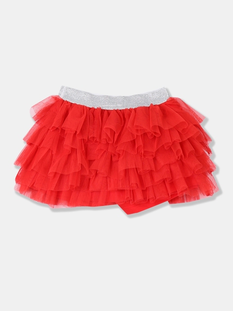 

Cherokee Girls Red & Silver Solid Glitter Waist Ruffle Tutu Skirt