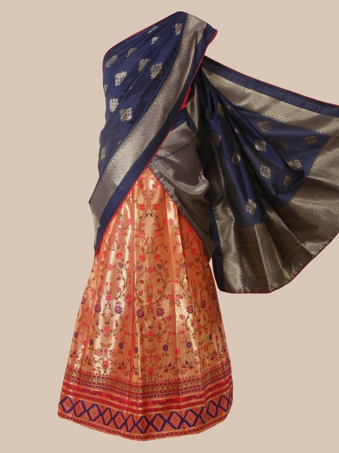 

Pothys Navy Blue Woven Design Silk Cotton Traditional Saree