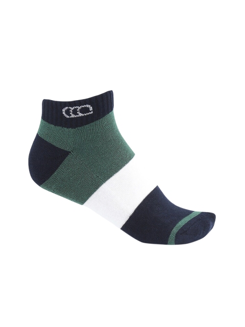 

Ajile by Pantaloons Men Olive Green & Navy Blue Colourblocked Ankle-Length Socks