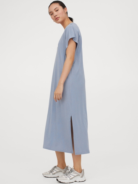 

H&M Women Blue V-Neck Jumper Dress