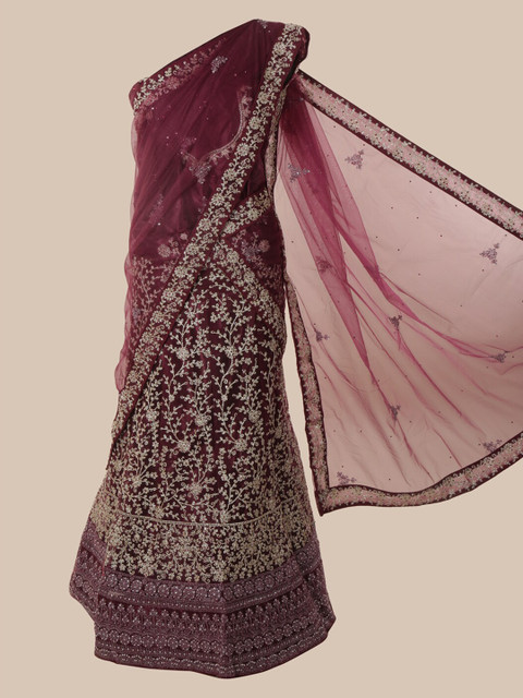 

Pothys Purple Embroidered Net Saree