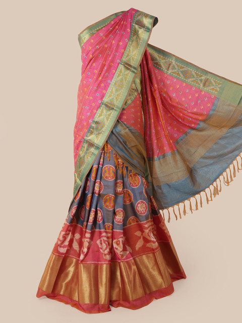 

Pothys Multicoloured Printed Art Silk Half Saree, Multi