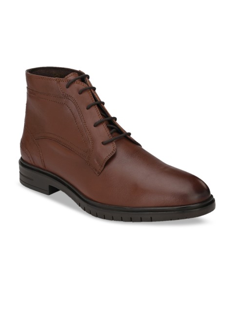 

Delize Men Brown Leather High-Top Flat Boots