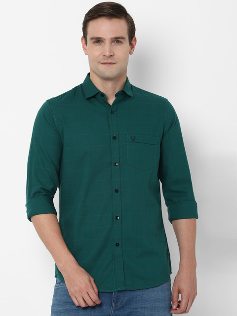

Allen Solly Men Green Pure Cotton Slim Fit Solid Casual Shirt