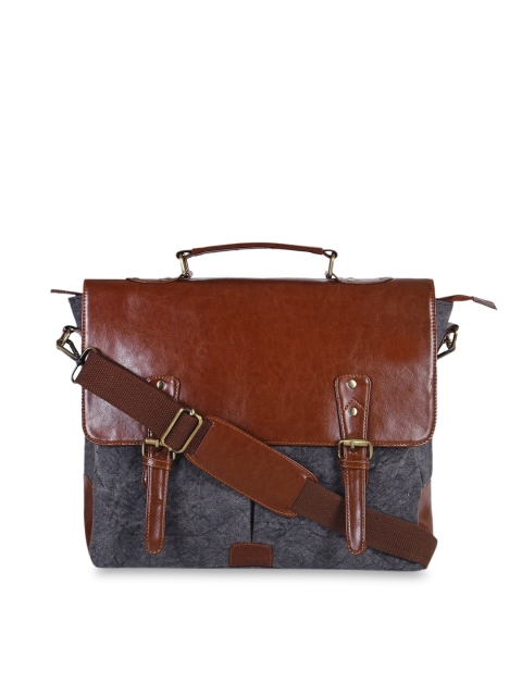 

Lychee bags Unisex Grey & Maroon Colourblocked Laptop Bag