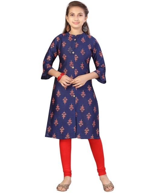 

Aarika Girls Blue Printed Kurta with Trousers