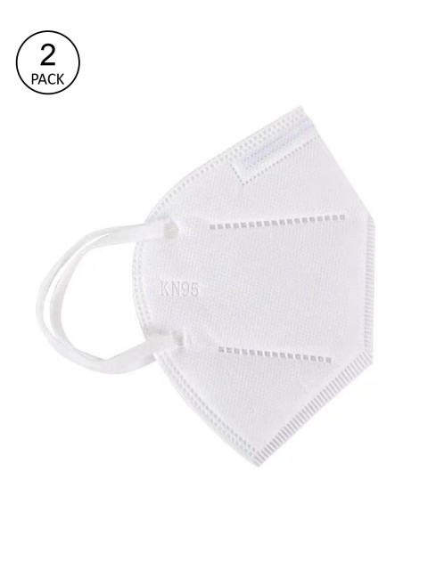 

OOMPH Unisex Pack Of 2 White Solid 5-Ply K95 Anti-Pollution Reusable Protective Masks