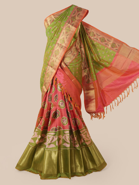 

Pothys Multicoloured Printed Art Silk Lehenga Saree, Multi