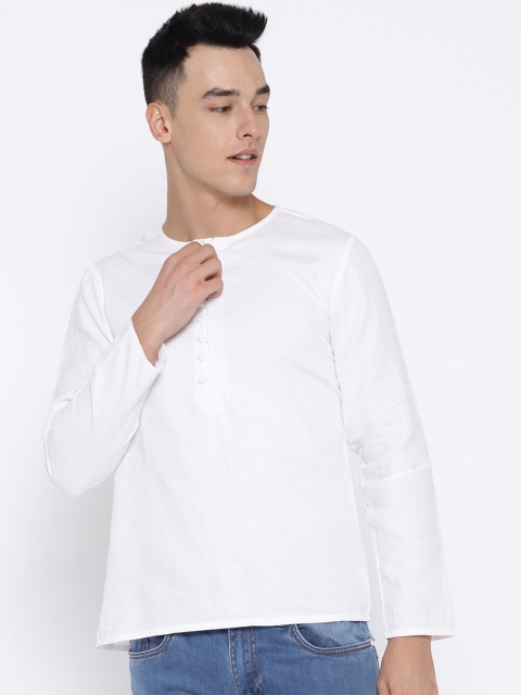 

Molly & Michel Men White Solid Kurta