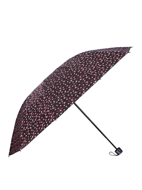 

LOOM LEGACY Brown & White Floral Printed 3-Fold Umbrella