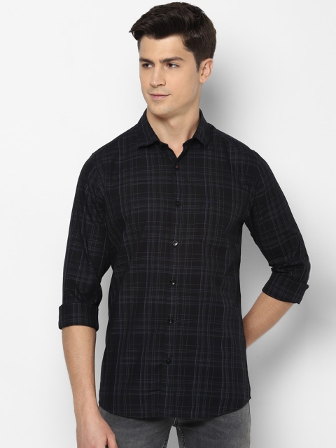 

Allen Solly Men Black Slim Fit Checked Pure Cotton Casual Shirt