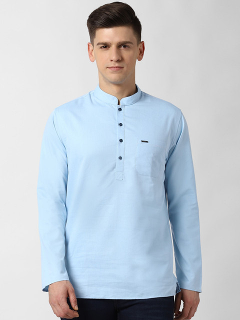

Peter England Men Blue Solid Kurta