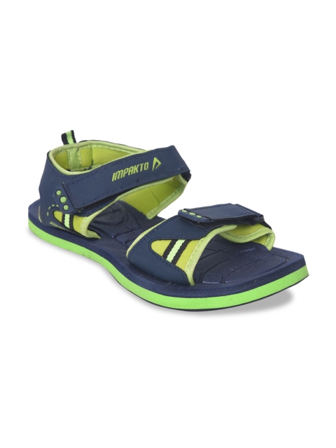 

IMPAKTO Men Navy Blue & Green Sports Sandal