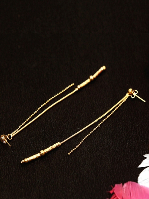 Crunchy Fashion Gold-Plated Contemporary Drop Earrings