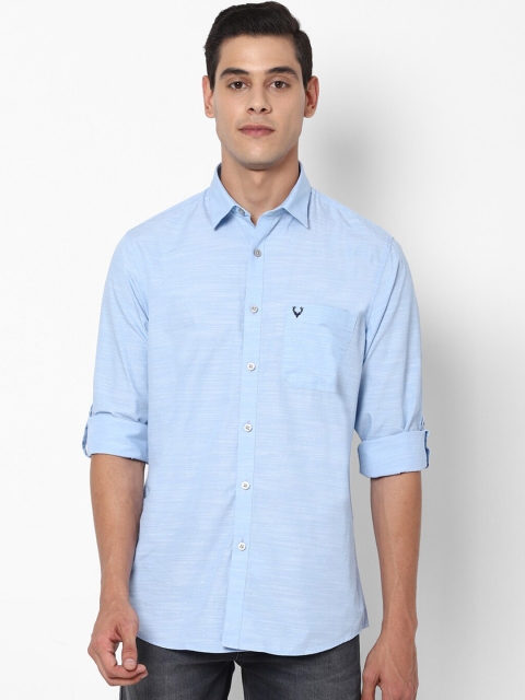 

Allen Solly Men Blue Slim Fit Striped Cotton Casual Shirt
