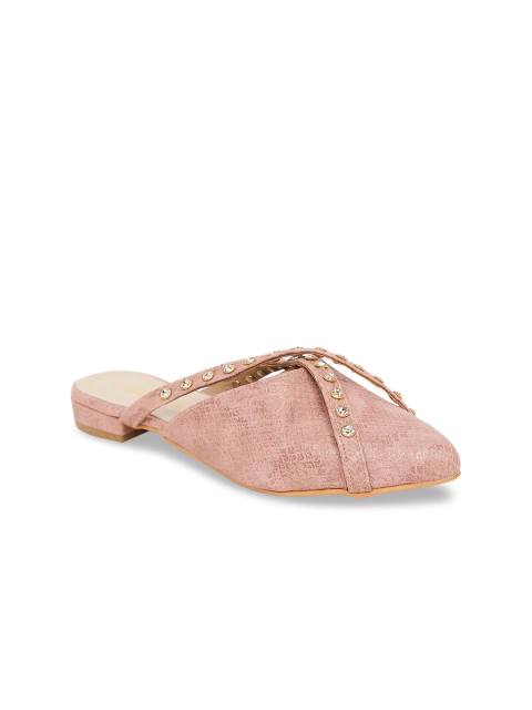 

CHINI C Women Pink Embellished Mules