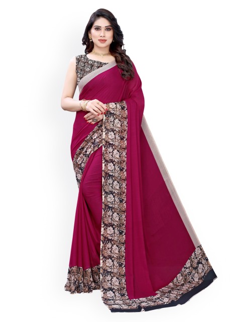 

KALINI Purple Solid Pure Georgette Saree