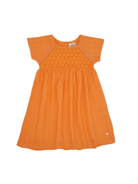 

Ed-a-Mamma Girls Orange Solid A-Line Dress