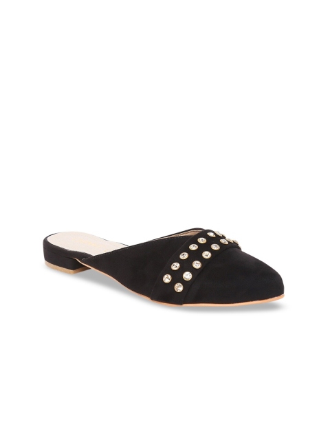

CHINI C Women Black Embellished Mules