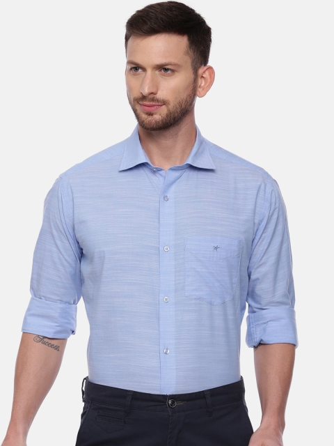 

CROYDON Men Blue Regular Fit Solid Casual Shirt
