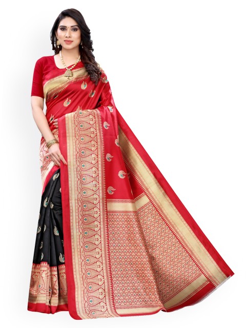 

KALINI Red Poly Silk Printed Pochampally Saree
