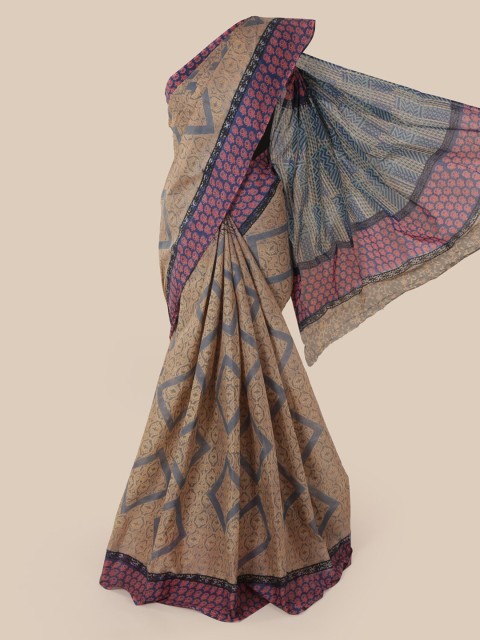 

Pothys Cream-Coloured Printed Pure Cotton Saree