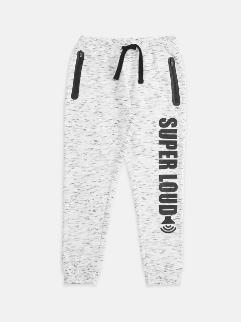 

Pantaloons Junior Boys Off-White Pure Cotton Printed Joggers